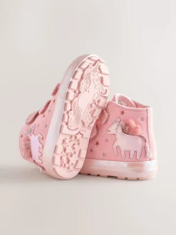 Licorne rose - Touch Fastening High Top Trainers (touch Fastening High Top Trainers)