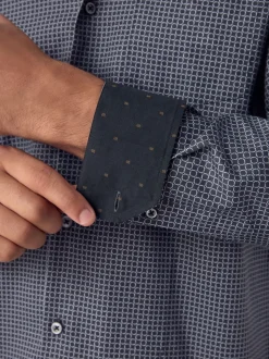 Lien noir/or - Chemise à manches longues et imprimés