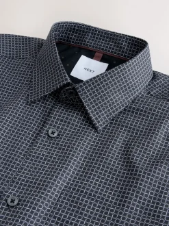 Lien noir/or - Chemise à manches longues et imprimés