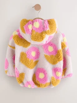 Lilas imprimé floral - Polaire zippée (3mois-7ans)