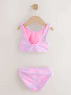 Lilas Violet Hibiscus Effet froissé - Bikini (3-16ans)