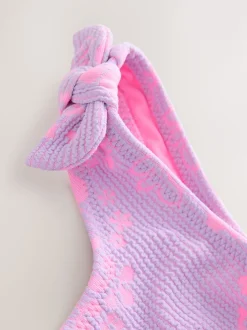 Lilas Violet Hibiscus Effet froissé - Bikini (3-16ans)