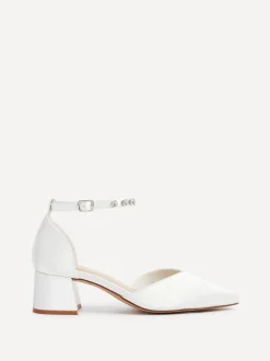 Linzi Mariage Jordanna Low Block Court talons With Embellished Ankle Strap