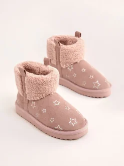 Lipsy Chaussons bottes à enfiler imprimées doublées de faux shearling