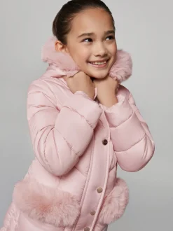 Lipsy Doudoune matelassée à bordure en fausse fourrure d’épaisseur moyenne (5-16ans)