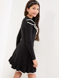 Lipsy Robe en maille à volants à liserés (5-16ans)