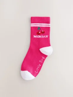 Little Bird by Jools Oliver Lot de 7 paires de chaussettes arc-en-ciel pastel