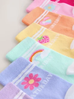 Little Bird by Jools Oliver Lot de 7 paires de chaussettes arc-en-ciel pastel