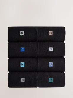 Logo bleu/gris - Chaussettes brodées Lasting Fresh 8 Lot