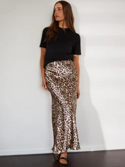 Léopard - Threadbare Maxi Satin Slip Jupes