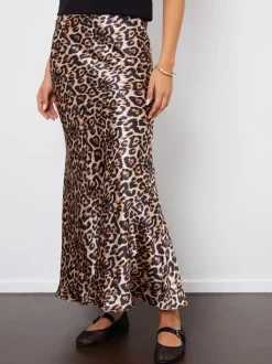 Léopard - Threadbare Maxi Satin Slip Jupes