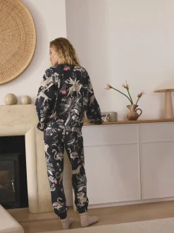 Léopard gris anthracite - Pyjama à manches longues