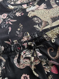 Léopard gris anthracite - Pyjama à manches longues