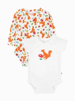 Lot de 2 bodys Frugi Shay blancs