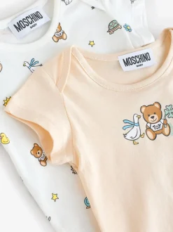 Lot de 2 bodys Moschino à logo bébé avec coffret cadeau