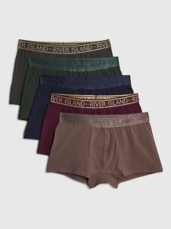 Lot de 5 boxers River Island taille jacquard