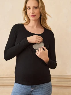 Lot de 2 hauts à manches longues en jersey de bambou Seraphine Grossesse et Allaitement