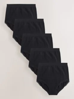 Lot de 5 Sous-vêtements Grossesse et postpartum en jersey côtelé de Coton Seraphine