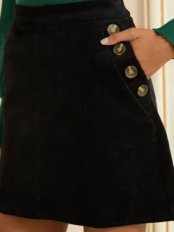 Love & Roses jupe courte en velours côtelé