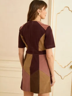 Love & Roses robe courte en faux daim mélangé