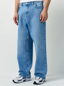 Lumière bleue - Coupe ample - délavé vintage Denim Jeans