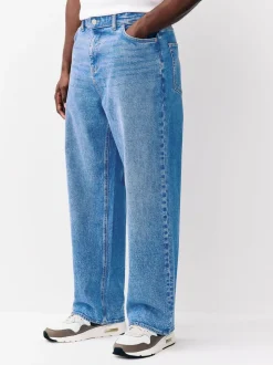 Lumière bleue - Coupe ample - délavé vintage Denim Jeans