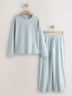 Macareux bleu - Pyjamas Manche longue côtelé