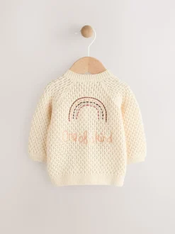 Maille écru - Cardigan brodé (0mths-2yrs)