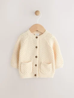 Maille écru - Cardigan brodé (0mths-2yrs)