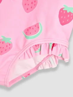 Maillot de bain JoJo Maman Bébé fraise à manches longues