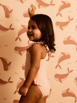 Maillot de bain KIDLY By MORI en seersucker à volants