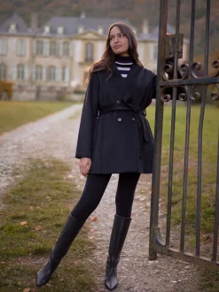 Manteau de grossesse Seraphine en laine à double boutonnage