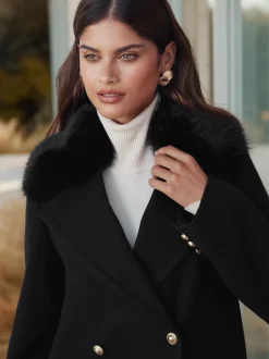 Manteau Lipsy Dolly avec col en fausse fourrure