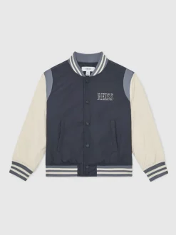 marine - Blouson aviateur Reiss Roy Color-block