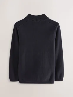 marine - Cardigan zippé en tricot (3-16ans)