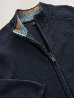 marine - Cardigan zippé en tricot (3-16ans)