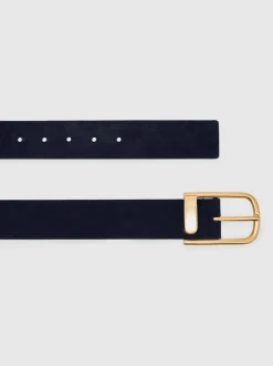 marine - Ceinture en cuir avec boucle à demi-passant Reiss Iyla
