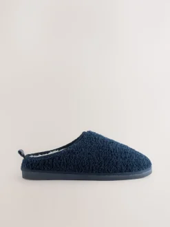 marine - Chaussons en imitation peau de mouton style mule