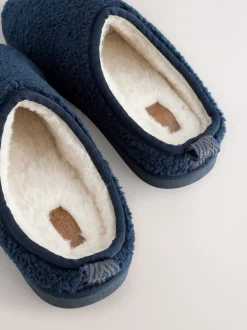 marine - Chaussons en imitation peau de mouton style mule