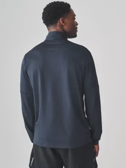 marine - Col zippé - Haut d’entraînement actif