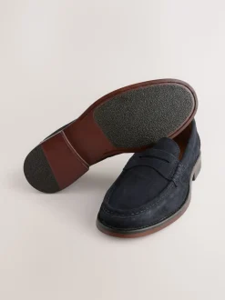 marine - Coupe classique - Mocassins en daim