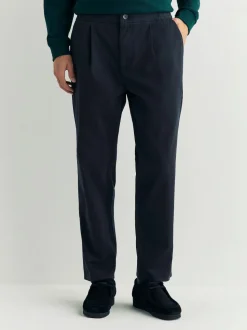 marine - Coupe fuselée régulière - Pantalons Chinos extensibles plissés avec taille élastique