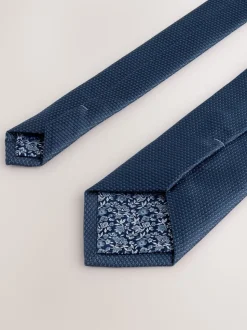 marine - Cravate texturée avec pince à cravate