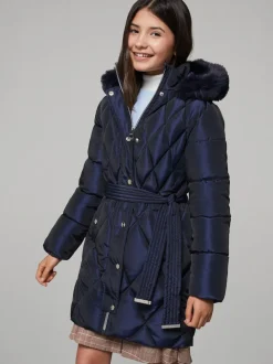 marine - Doudoune Lipsy Résistant à la douche Ceinturé métallisée de poids moyen (5-16ans)