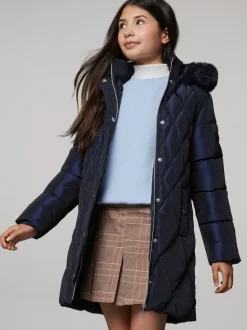 marine - Doudoune Lipsy Résistant à la douche Ceinturé métallisée de poids moyen (5-16ans)