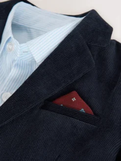 marine - Ensemble Blazer Chemise et Pantalons en velours côtelé (3mois-9ans)