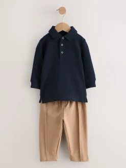 marine - Ensemble polo et jogging à manches longues (3mois-7ans)