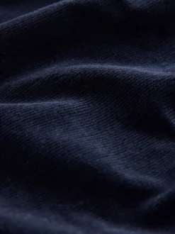 marine - Jupe mi-longue en velours côtelé à taille basse