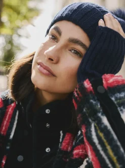 marine - Lot de 1 gants chauffe-mains côtelés