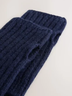 marine - Lot de 1 gants chauffe-mains côtelés